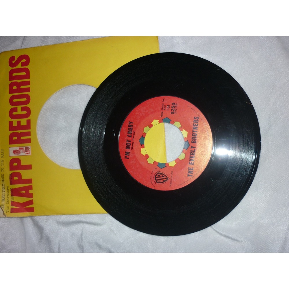 The Everly Brothers Crying In The Rain I'm Not Angry 45 RPM 7" Vinyl Record 5250